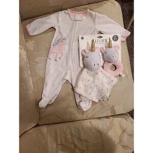 Unicorn One Piece 3 Month Carters Bundle With Blanket And Rattle Elle And Jaye